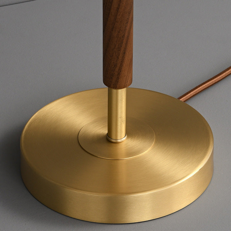 Elegant Brass Fabric Cylinder Table Lamp - Single Light for Home Decor