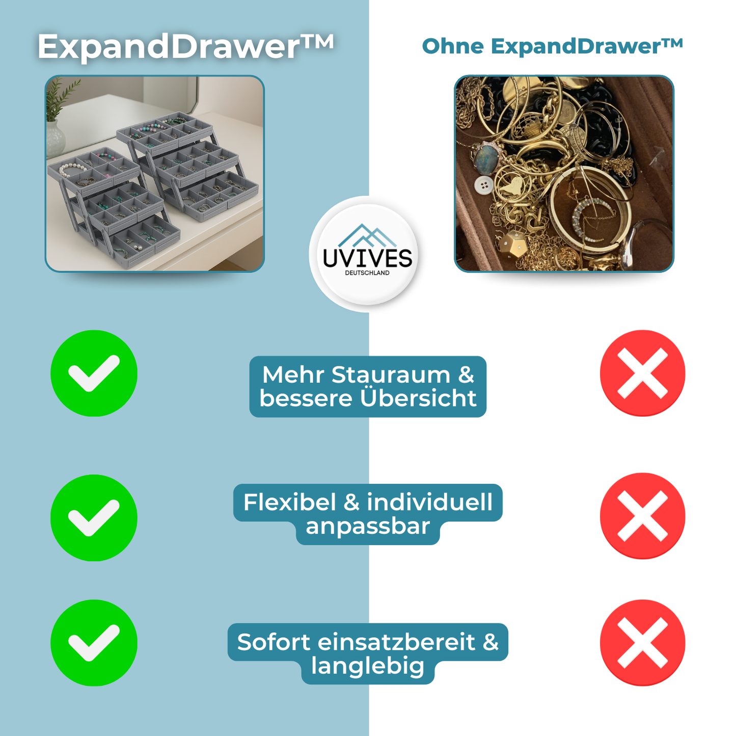 Adjustable Smart Drawer Organizer - Expandable Storage Solution
