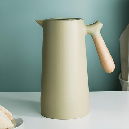 1L Thermal Carafe with Insulation and Wooden Grip