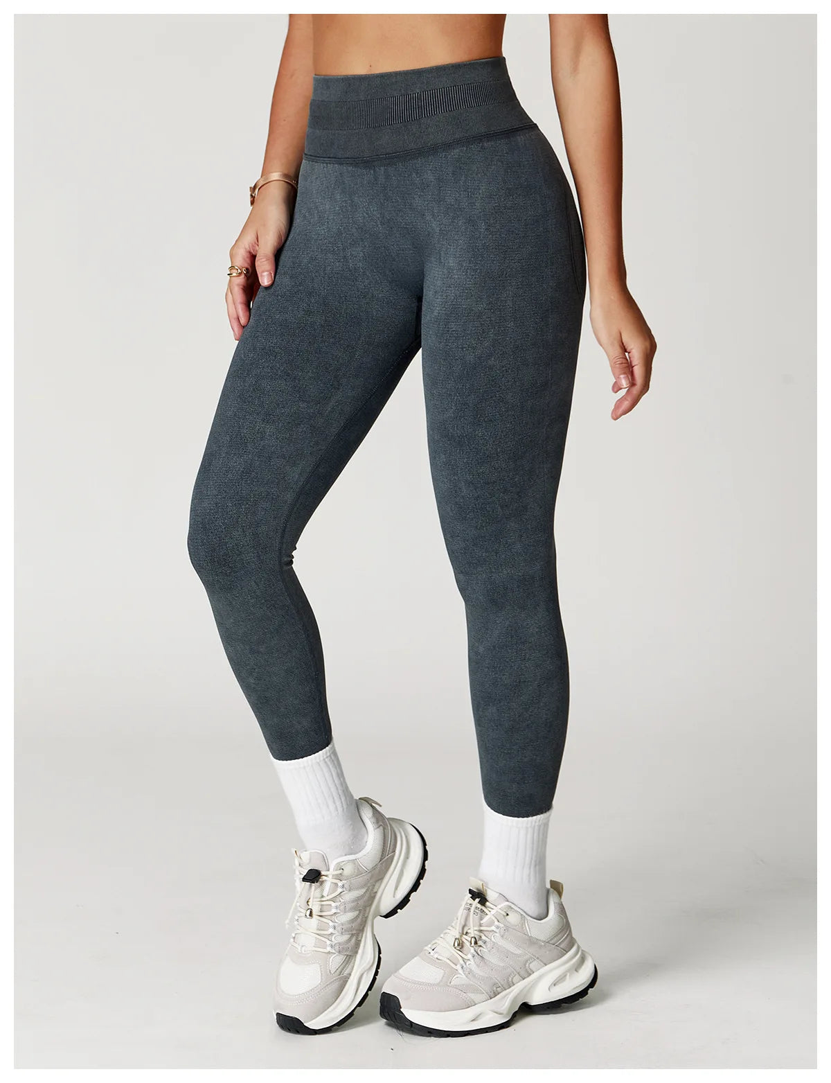 High-Waisted Ribbed Workout Leggings for Women | Seamless Stretch Fit