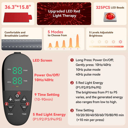Infrared Light Therapy Mat – 660nm 850nm Pad for Pain Relief, Muscle Recovery & Skin Care