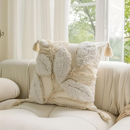 Nature-Inspired Leaf Design Cushion Cover