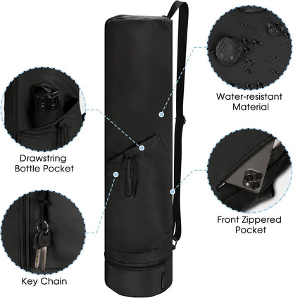 Stylish Yoga Mat Bag with Water Bottle Compartment