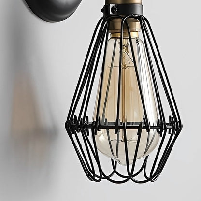 Industrial-Style Wall Light Fixture with Adjustable Iron Design