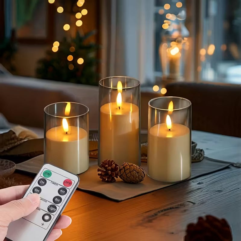 Deluxe Flameless Candles – Set of 3