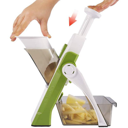 Safe Vegetable Slicer with Adjustable Features