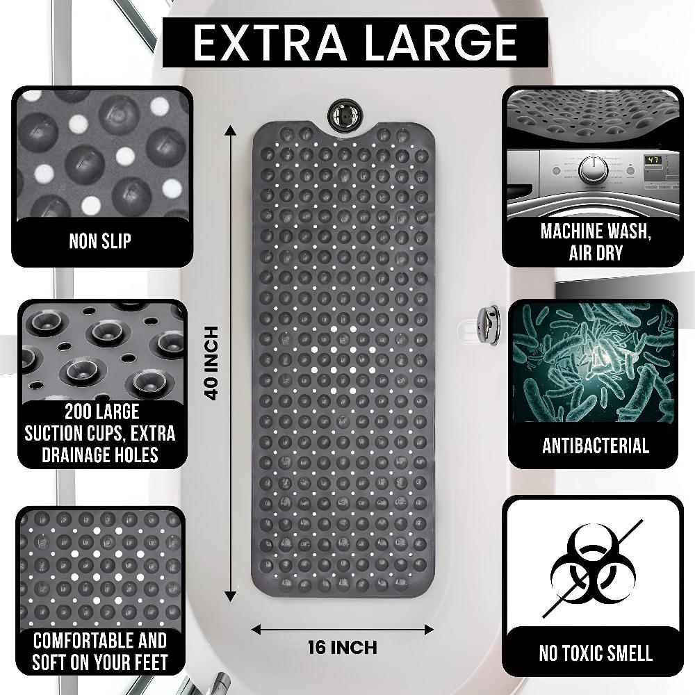 Secure Step Bath Mat | Slip-Resistant with Foot Care Feature