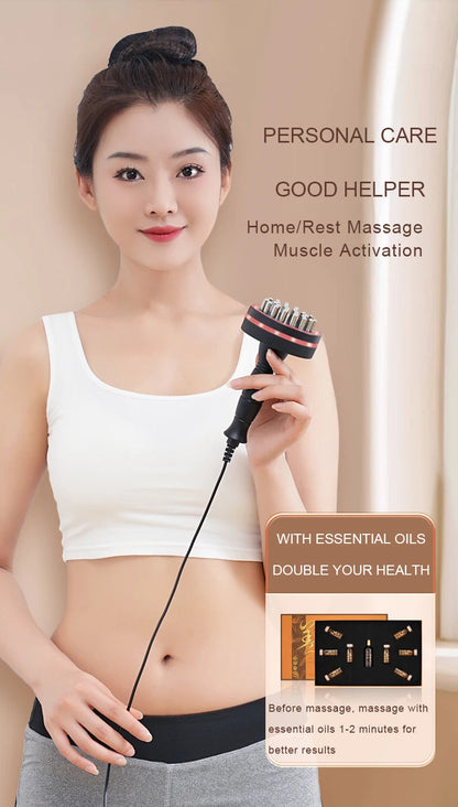 Heat-Enabled Electric Gua Sha Massager | Microcurrent Massage Brush for Back, Arms, Legs & Muscle Relief