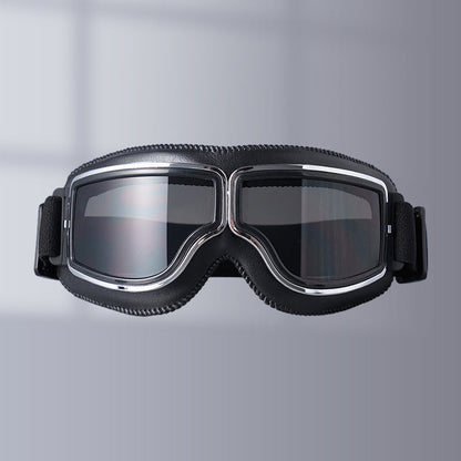 Vintage Motorcycle Goggles with Interchangeable Lenses and Padded Comfort