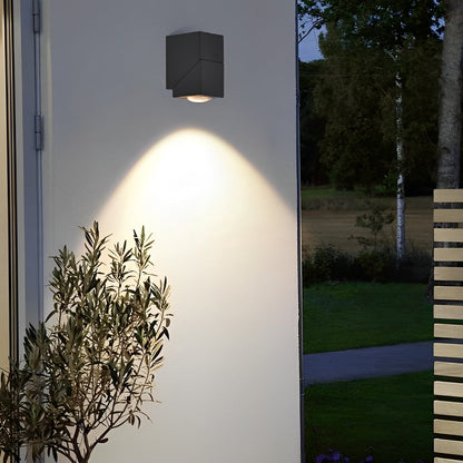Waterproof Black Wall Lamp with Adjustable Motion Sensor and Up/Down Light