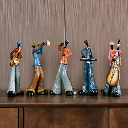 Artistic Jazz Ensemble Resin Sculpture for Home Décor