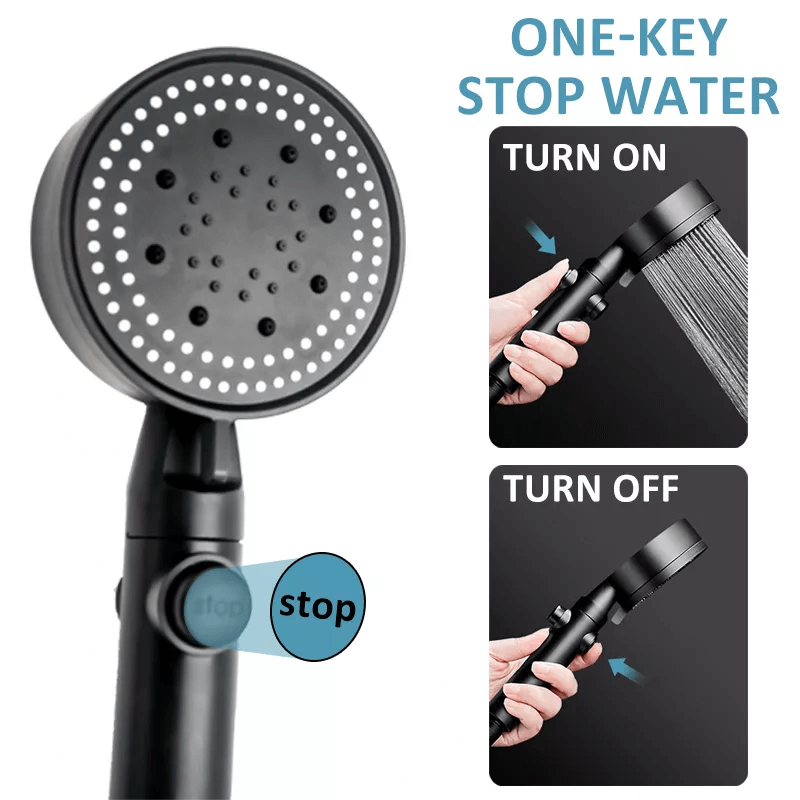 Shower Head with 5 Settings and Push Button Control