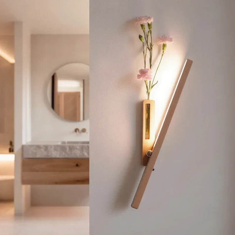 Illuminating Wall Light with Integrated Floral Display