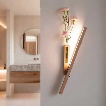Illuminating Wall Light with Integrated Floral Display