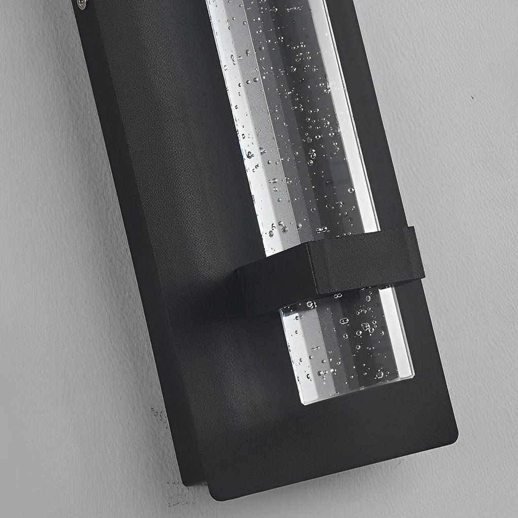Outdoor Wall Light with Bubbles Glass – 11.8 Inch Waterproof Hardwired