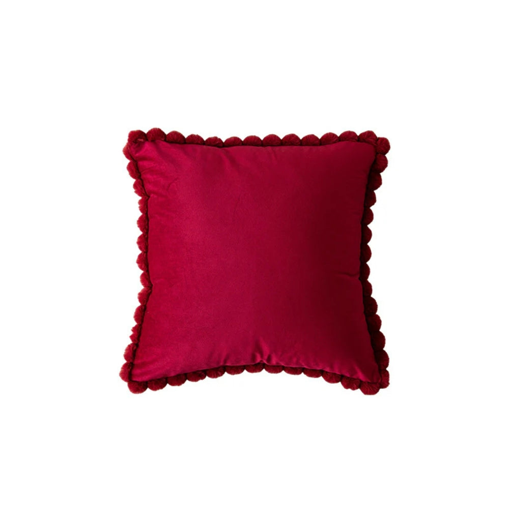 Chic Velvet Cushion Cover with Fun Trim