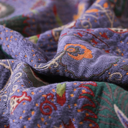 Vibrant Boho Throw Blanket with Stylish Tassels