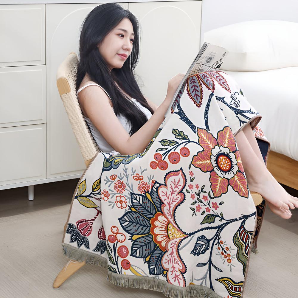 Elegant Floral Reversible Bath Towel for Year-Round Use
