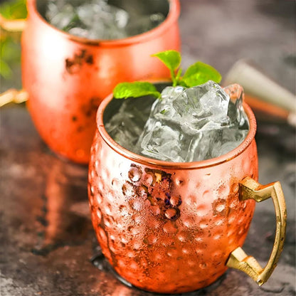 Elegant Hammered Copper Drinking Mug