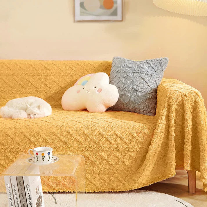 Luxurious Plush Sofa Protector Cover