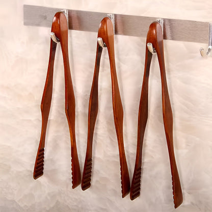 Elegant Wood Serving Tongs for Effortless Cooking