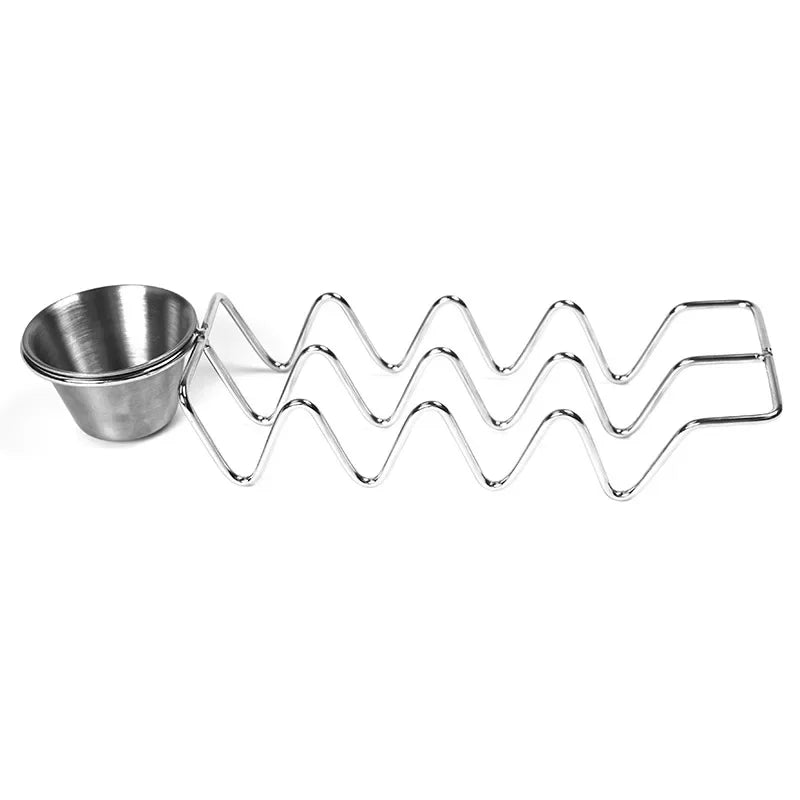 Stainless Steel Taco Holder for Kitchen | Wave Slot Design | Dishwasher Safe