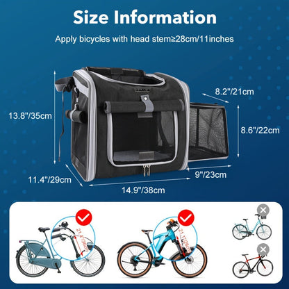 Adjustable Pet Bike Basket – Comfortable and Safe for Small Dogs and Cats
