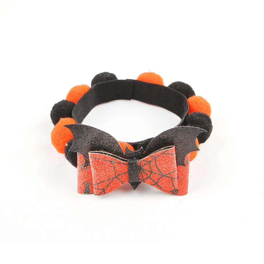 Adjustable Halloween Collar for Dogs and Cats – Pumpkin & Skull Patterns