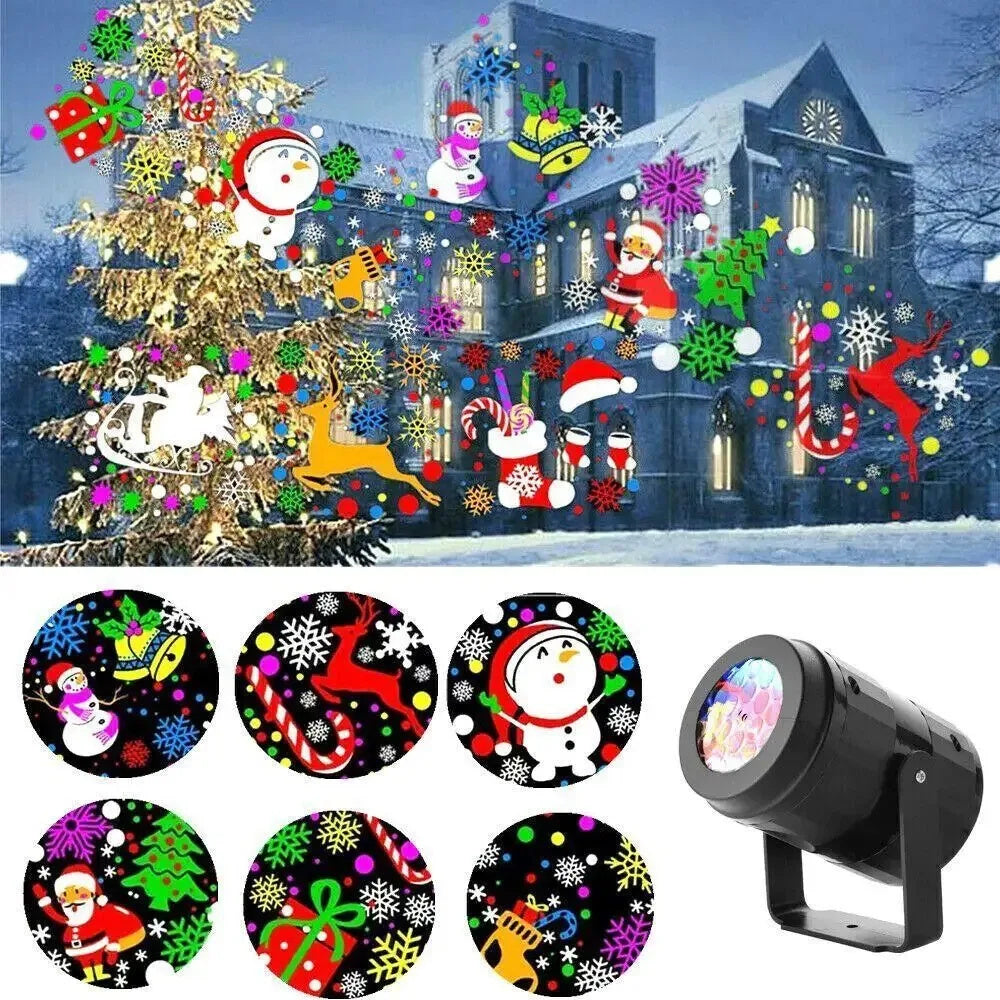 Snowflake Light Projector for Christmas – Waterproof LED Outdoor Lamp with 16 Designs