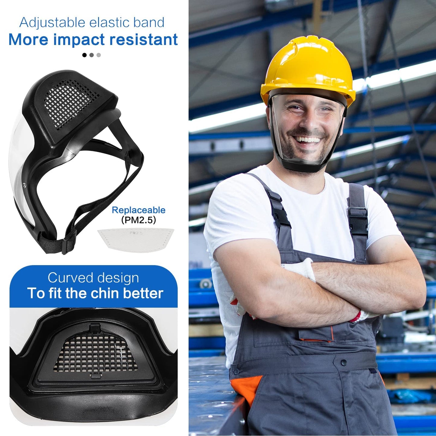 Clear Safety Visor with Anti-Fog Full Face Protection Shield