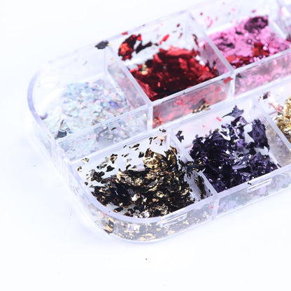 12 Sheets of Premium Nail Art Foil Paper | GlamSpark