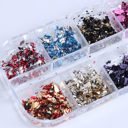 12 Sheets of Premium Nail Art Foil Paper | GlamSpark