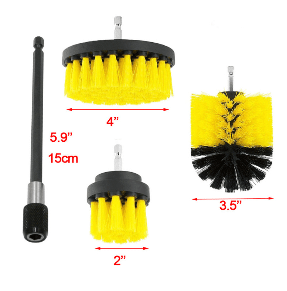 Drill Brush Cleaning Set - 12 Tools for Various Surfaces