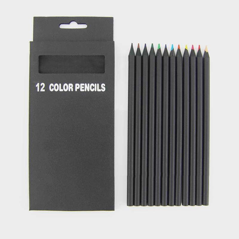 12-Piece Set of Coloured Wooden Pencils