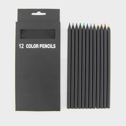 12-Piece Set of Coloured Wooden Pencils