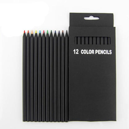 12-Piece Set of Coloured Wooden Pencils