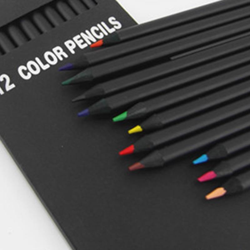 12-Piece Set of Coloured Wooden Pencils