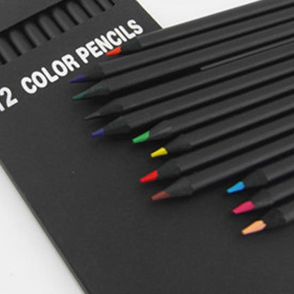 12-Piece Set of Coloured Wooden Pencils