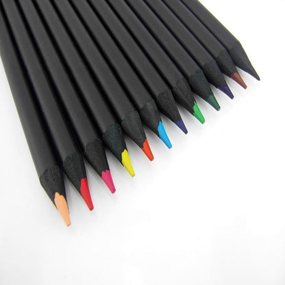 12-Piece Set of Coloured Wooden Pencils
