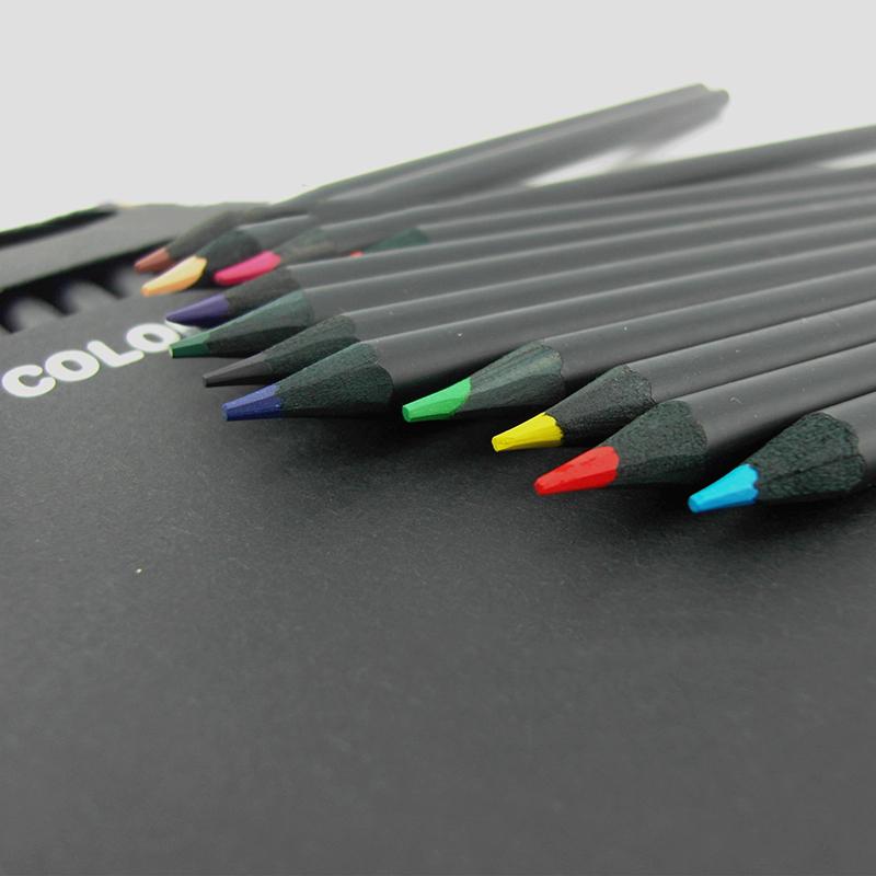 12-Piece Set of Coloured Wooden Pencils