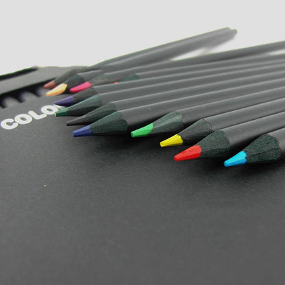 12-Piece Set of Coloured Wooden Pencils