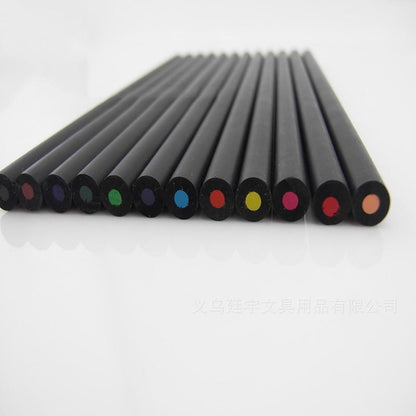 12-Piece Set of Coloured Wooden Pencils
