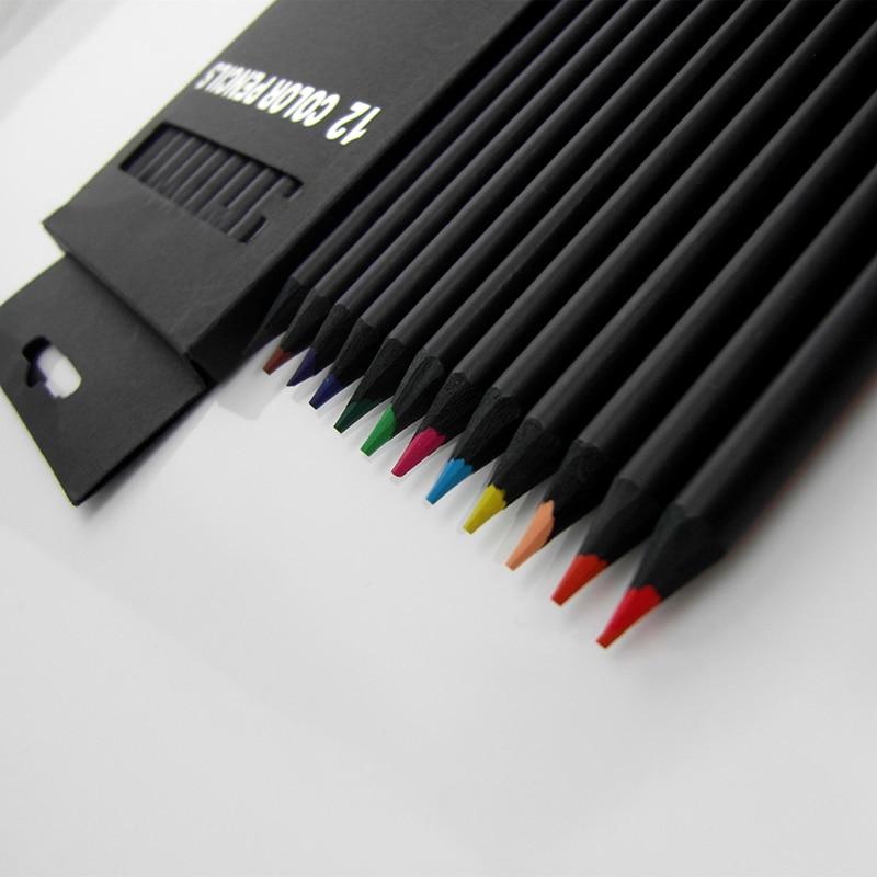 12-Piece Set of Coloured Wooden Pencils