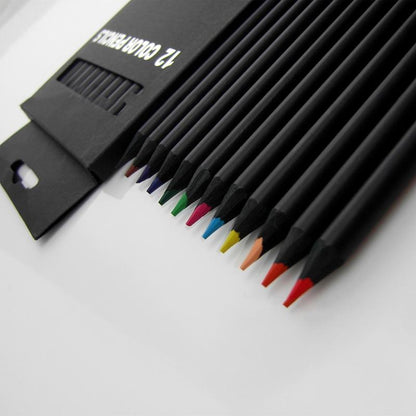 12-Piece Set of Coloured Wooden Pencils