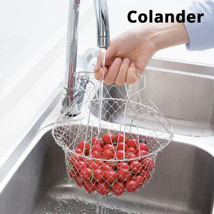 Stainless Steel Kitchen Basket - 12-in-1 Flexible Organizer