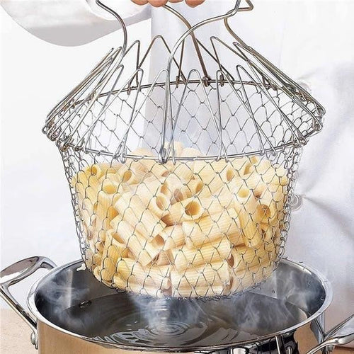 Stainless Steel Kitchen Basket - 12-in-1 Flexible Organizer