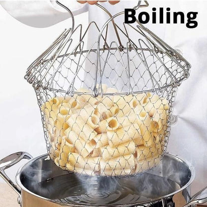 Stainless Steel Kitchen Basket - 12-in-1 Flexible Organizer