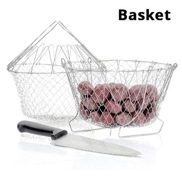 Stainless Steel Kitchen Basket - 12-in-1 Flexible Organizer