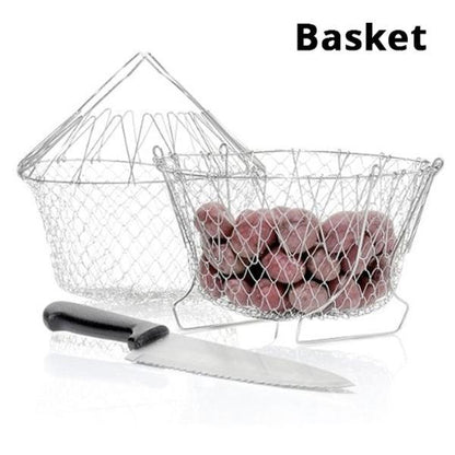 Stainless Steel Kitchen Basket - 12-in-1 Flexible Organizer