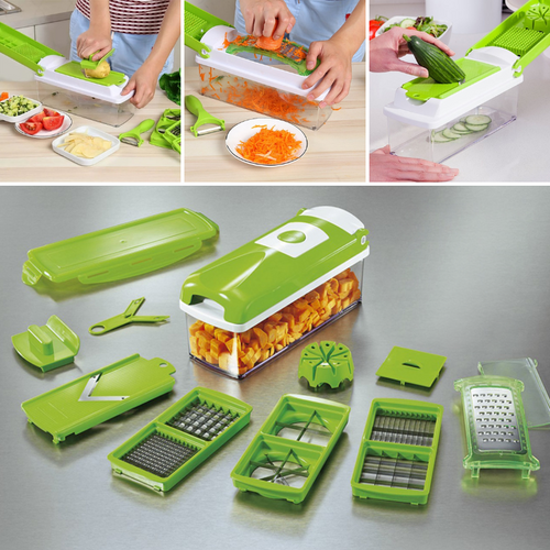 12-in-1 Vegetable Slicer – Kitchen Cutting and Grating Tool